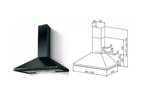 Ducted Range Hood 220-240V 50HZ Multistar® MFOC24DBB