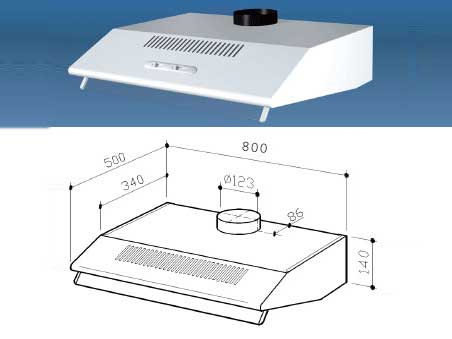 Ductless Range Hood 220-240V 50HZ Multistar® MUC30HDWW-COM